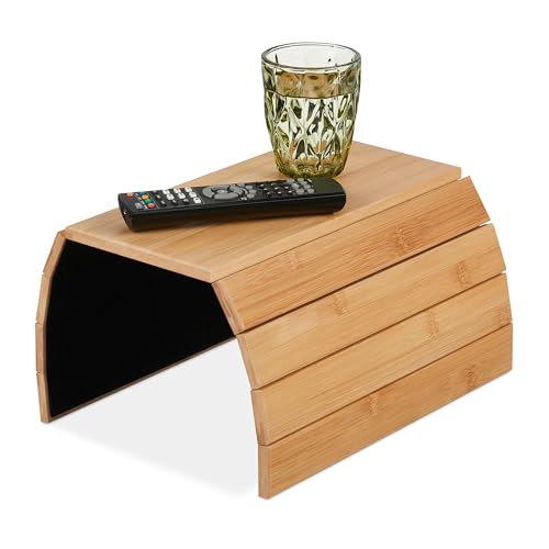 Relaxdays Sofatablett Armlehne, Bambus, Armlehnentisch für Couch und Sofa, BxT: 48 x 32 cm, Sofaablage Getränke, Natur, 1 x 48 x 32 cm von Relaxdays