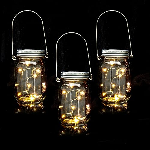 Relaxdays Solar Glas 3er Set, je 8 LEDs im Einmachglas mit Henkel, H x D: 13 x 8 cm, mit Dämmerungssensor, transparent Relaxdays Solar Glas 3er Set, je 8 LEDs im Einmachglas mit Henkel, H x D: 13 x 8 cm, mit Dämmerungssensor, transparent von Relaxdays