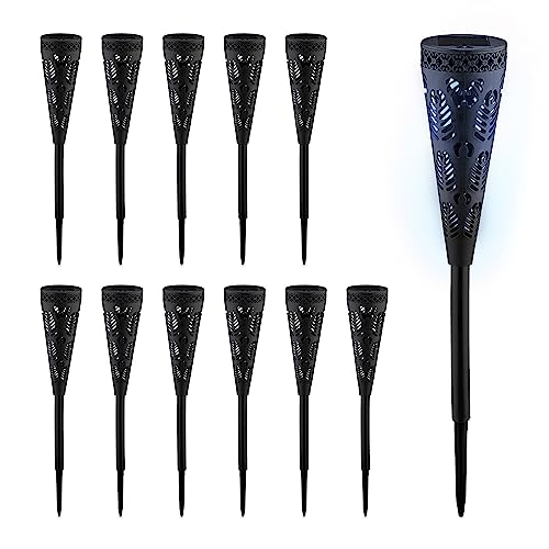 Relaxdays Solarlampe 12er Set, Fackel-Design, Gartenbeleuchtung mit Lichteffekt, H x D: 41 x 7 cm, mit Erdspieß, schwarz Relaxdays Solarlampe 12er Set, Fackel-Design, Gartenbeleuchtung mit Lichteffekt, H x D: 41 x 7 cm, mit Erdspieß, schwarz von Relaxdays