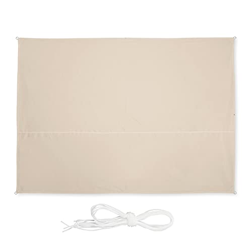 Relaxdays Sonnensegel rechteckig, 2,5 x 3,5 m, wasserabweisend, UV-beständig, mit Spannseilen, Terrasse, Balkon, beige Relaxdays Sonnensegel rechteckig, 2,5 x 3,5 m, wasserabweisend, UV-beständig, mit Spannseilen, Terrasse, Balkon, beige von Relaxdays