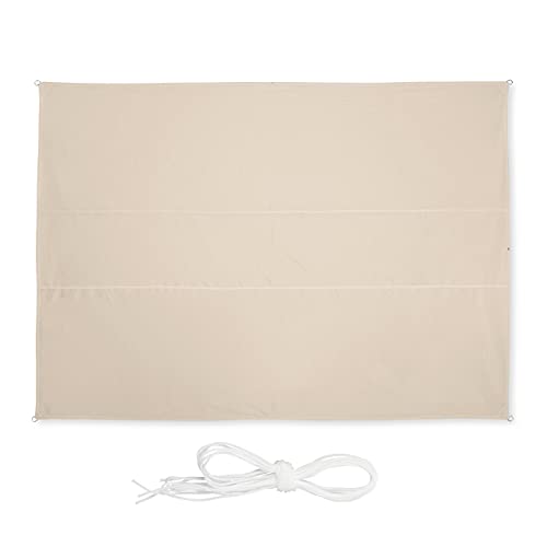 Relaxdays Sonnensegel rechteckig, 3,5 x 4,5 m, wasserabweisend, UV-beständig, mit Spannseilen, Terrasse, Balkon, beige Relaxdays Sonnensegel rechteckig, 3,5 x 4,5 m, wasserabweisend, UV-beständig, mit Spannseilen, Terrasse, Balkon, beige von Relaxdays