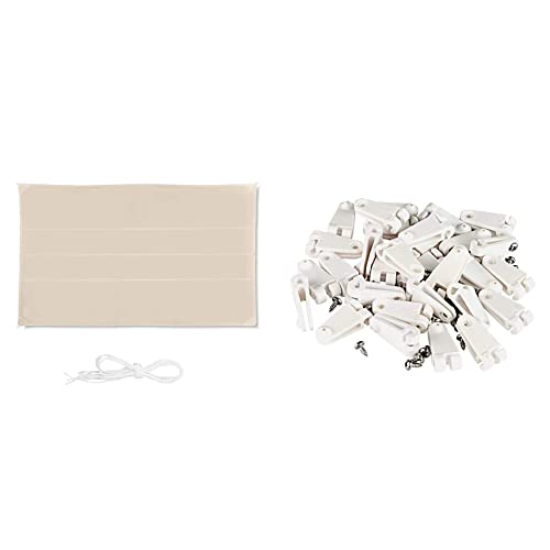 Relaxdays Sonnensegel rechteckig, wasserabweisend, UV-beständig & Windhager Laufhaken für die Befestigung von Sonnensegel oder Seilspannmarkise, 30 STK Set mit Edelstahlschrauben, 10701, Weiß Relaxdays Sonnensegel rechteckig, wasserabweisend, UV-beständig & Windhager Laufhaken für die Befestigung von Sonnensegel oder Seilspannmarkise, 30 STK Set mit Edelstahlschrauben, 10701, Weiß von Relaxdays