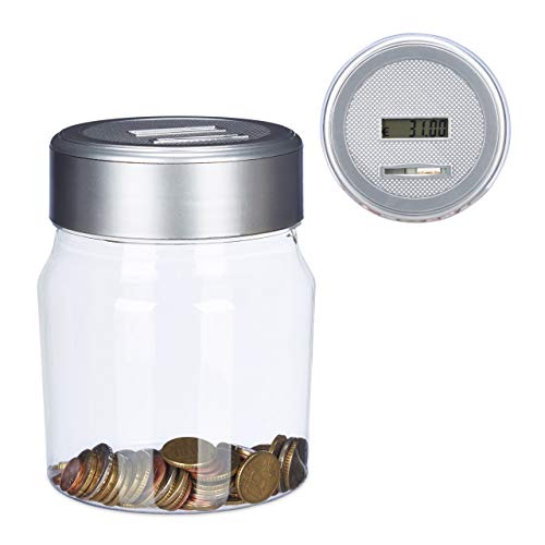Relaxdays Spardose mit Zähler, zählendes Sparschwein m. Display, digitaler Münzzähler, Euro, Geschenk, 1,2l, transparent Relaxdays Spardose mit Zähler, zählendes Sparschwein m. Display, digitaler Münzzähler, Euro, Geschenk, 1,2l, transparent von Relaxdays