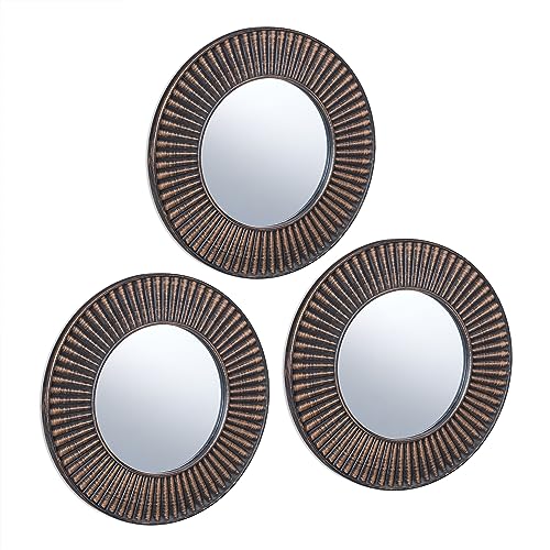 Relaxdays Spiegel 3er Set, runder Sonnenspiegel, Wohnzimmer, Flur, Dekospiegel, Ø 25 cm, Kunststoff-Rahmen, Gold/schwarz Relaxdays Spiegel 3er Set, runder Sonnenspiegel, Wohnzimmer, Flur, Dekospiegel, Ø 25 cm, Kunststoff-Rahmen, Gold/schwarz von Relaxdays