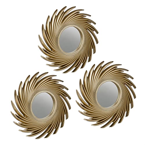 Relaxdays Spiegel 3er Set, runder Sonnenspiegel, Wohnzimmer, Flur, Dekospiegel, Ø je 25 cm, Kunststoff-Rahmen, Gold Relaxdays Spiegel 3er Set, runder Sonnenspiegel, Wohnzimmer, Flur, Dekospiegel, Ø je 25 cm, Kunststoff-Rahmen, Gold von Relaxdays
