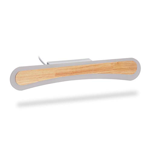 Relaxdays Spiegelleuchte LED, warmweiß, 60cm breit, Holz & Acrylglas, helle Spiegellampe, für Flur & Schminktisch, natur Relaxdays Spiegelleuchte LED, warmweiß, 60cm breit, Holz & Acrylglas, helle Spiegellampe, für Flur & Schminktisch, natur von Relaxdays