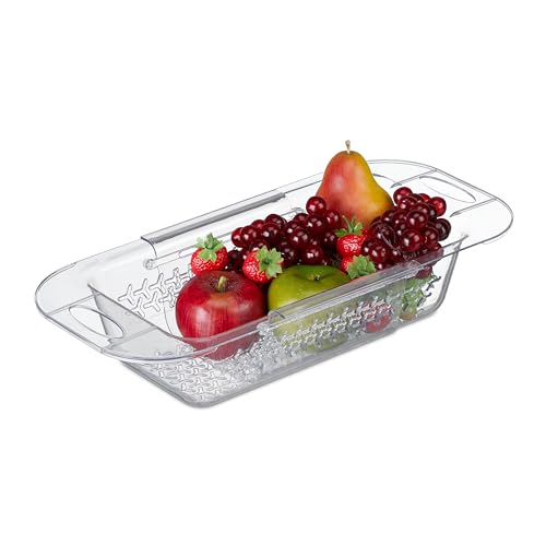 Relaxdays Sieb mit Schüssel, Kunststoff, Obst & Gemüse waschen, Nudeln abgießen, Rührschüssel, Griffe, transparent/weiß Relaxdays Sieb mit Schüssel, Kunststoff, Obst & Gemüse waschen, Nudeln abgießen, Rührschüssel, Griffe, transparent/weiß von Relaxdays