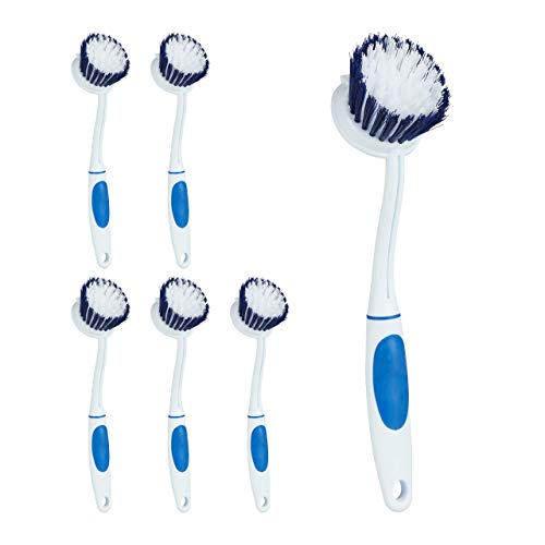 Relaxdays Spülbürste 6er Set, mittelharte Borsten, Griff gummiert, Kunststoff Küchenbürste, zum Aufhängen, weiß-blau Relaxdays Spülbürste 6er Set, mittelharte Borsten, Griff gummiert, Kunststoff Küchenbürste, zum Aufhängen, weiß-blau von Relaxdays
