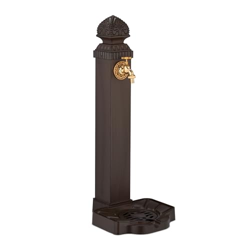 Relaxdays Standbrunnen antik, mit Wasserhahn & Becken, HxBxT: 77x29x33,5 cm, Wasserzapfsäule Garten, Terrasse, braun Relaxdays Standbrunnen antik, mit Wasserhahn & Becken, HxBxT: 77x29x33,5 cm, Wasserzapfsäule Garten, Terrasse, braun von Relaxdays