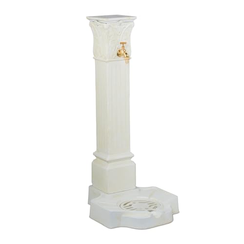 Relaxdays Standbrunnen antik, mit Wasserhahn & Becken, HxBxT: 93 x 47 x 38 cm, Wasserzapfsäule Garten, Terrasse, weiß Relaxdays Standbrunnen antik, mit Wasserhahn & Becken, HxBxT: 93 x 47 x 38 cm, Wasserzapfsäule Garten, Terrasse, weiß von Relaxdays