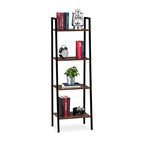 Relaxdays Standregal, modernes Leiterregal m. 4 Ablagen, Pflanzen, Bücher & Deko, Vintage, HBT 136 x 44 x 31,5 cm, braun, Eisen Relaxdays Standregal, modernes Leiterregal m. 4 Ablagen, Pflanzen, Bücher & Deko, Vintage, HBT 136 x 44 x 31,5 cm, braun, Eisen von Relaxdays