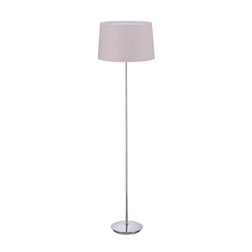 Relaxdays Stehlampe mit Stoffschirm, verchromter Fuß, E27 Fassung, Ø 40 cm, Wohnzimmer, Stehleuchte 148,5 cm, altrosa Relaxdays Stehlampe mit Stoffschirm, verchromter Fuß, E27 Fassung, Ø 40 cm, Wohnzimmer, Stehleuchte 148,5 cm, altrosa von Relaxdays