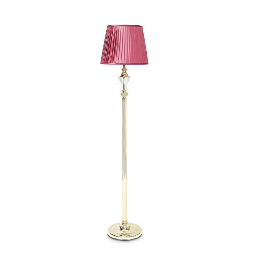 Relaxdays Stehlampe rosa Satin Lampenschirm drapiert und Glasstein 10018989 Relaxdays Stehlampe rosa Satin Lampenschirm drapiert und Glasstein 10018989 von Relaxdays