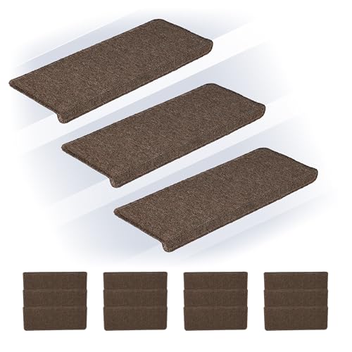 Relaxdays Stufenmatten 15er Set, rechteckige Treppenstufenmatten, 65x24 cm, Selbstklebende Treppenteppiche, Dunkelbraun Relaxdays Stufenmatten 15er Set, rechteckige Treppenstufenmatten, 65x24 cm, Selbstklebende Treppenteppiche, Dunkelbraun von Relaxdays