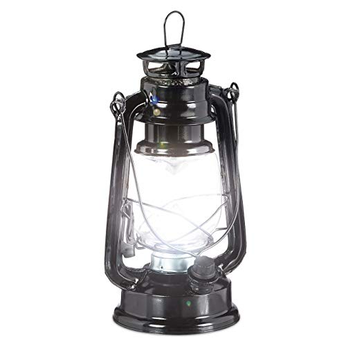 Relaxdays Sturmlaterne LED, Retro Sturmlampe als Fensterdeko oder elektrische Gartenlaterne, batteriebetrieben, schwarz, 24 x 15 x 11.5 cm Relaxdays Sturmlaterne LED, Retro Sturmlampe als Fensterdeko oder elektrische Gartenlaterne, batteriebetrieben, schwarz, 24 x 15 x 11.5 cm von Relaxdays