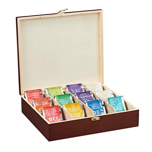 Relaxdays Teebox, 12 Fächer, Holz, Organizer für Teebeutel und Kaffeepads, Teekiste groß HBT: 7,5 x 29 x 26 cm, braun, 10032166, Dunkelbraun Relaxdays Teebox, 12 Fächer, Holz, Organizer für Teebeutel und Kaffeepads, Teekiste groß HBT: 7,5 x 29 x 26 cm, braun, 10032166, Dunkelbraun von Relaxdays