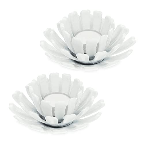 Relaxdays Teelichthalter, 2er Set, Blumenform, Teelichtständer Gusseisen, drinnen & draußen, HxD: 6 x 13,5 cm, weiß Relaxdays Teelichthalter, 2er Set, Blumenform, Teelichtständer Gusseisen, drinnen & draußen, HxD: 6 x 13,5 cm, weiß von Relaxdays