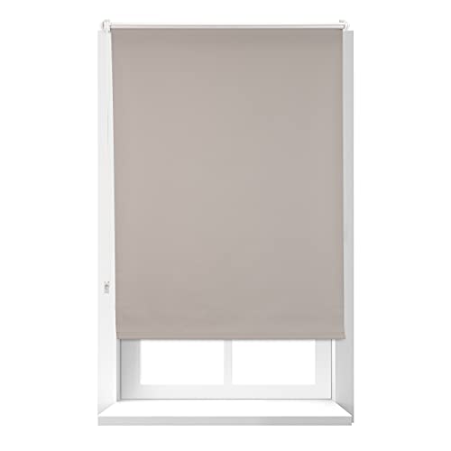 Relaxdays Thermorollo, blickdicht, Verdunkelungsrollo, Thermobeschichtung, Gesamt: 80x160 cm, Stoffbreite 76 cm, braun von Relaxdays