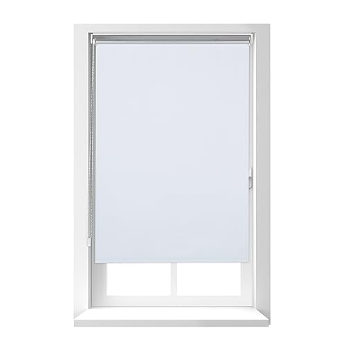 Relaxdays Thermorollo, ohne Bohren, Klemmfix, Kettenzug, 80x160 cm, Stoffbreite 76 cm, blickdichtes Klemmrollo, weiß von Relaxdays