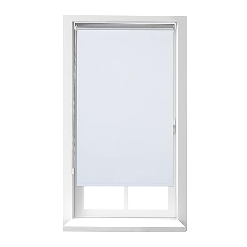 Relaxdays Thermorollo, ohne Bohren, Klemmfix, Kettenzug, 90x220 cm, Stoffbreite 86 cm, blickdichtes Klemmrollo, weiß von Relaxdays