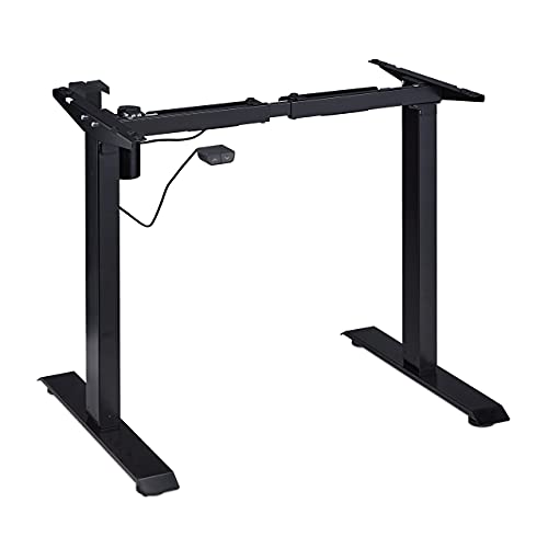 Relaxdays Tischgestell höhenverstellbar, elektrisch, ausziehbar, 71-121 cm, Gestell für Schreibtisch, Stahl, schwarz von Relaxdays