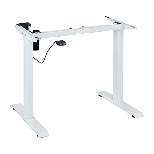 Relaxdays Tischgestell höhenverstellbar, elektrisch, ausziehbar, 71-121 cm, Gestell für Schreibtisch, Stahl, weiß von Relaxdays