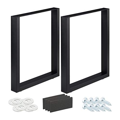 Relaxdays Tischkufen 2er Set, BxH: 60x72 cm, Metall Tischbeine Schreibtisch, Esstisch, Couchtisch, Industrial, schwarz Relaxdays Tischkufen 2er Set, BxH: 60x72 cm, Metall Tischbeine Schreibtisch, Esstisch, Couchtisch, Industrial, schwarz von Relaxdays