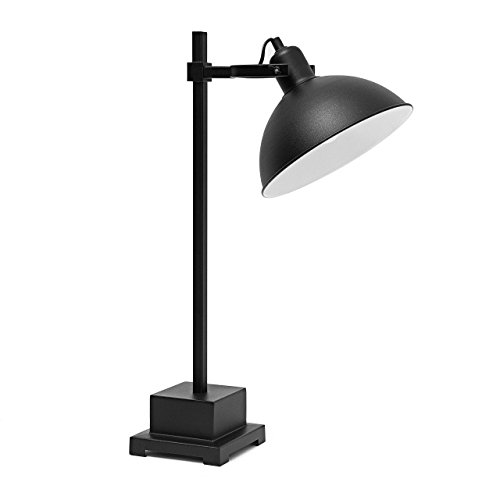 Relaxdays Tischlampe BLACK NIGHT HBT: 57 x 32,5 x 22,5 cm Tischleuchte aus massivem Metall als Leselampe in modernem und schlichtem Design als Leseleuchte für den Schreibtisch, schwarz von Relaxdays
