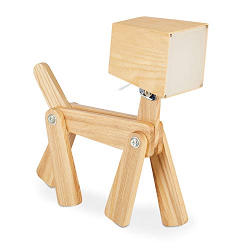 Relaxdays Tischlampe Hund, individuell verstellbar, Tischleuchte Kinderzimmer, LED Nachttischlampe für Kinder, natur Relaxdays Tischlampe Hund, individuell verstellbar, Tischleuchte Kinderzimmer, LED Nachttischlampe für Kinder, natur von Relaxdays