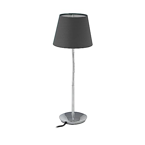 Relaxdays Tischlampe flexibel, mit Stoffschirm, verchromter Fuß, E14 Fassung, Nachttischlampe, HxD: 47 x 17 cm, grau Relaxdays Tischlampe flexibel, mit Stoffschirm, verchromter Fuß, E14 Fassung, Nachttischlampe, HxD: 47 x 17 cm, grau von Relaxdays