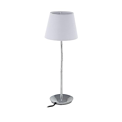 Relaxdays Tischlampe flexibel, mit Stoffschirm, verchromter Fuß, E14 Fassung, Nachttischlampe, HxD: 47 x 17 cm, weiß Relaxdays Tischlampe flexibel, mit Stoffschirm, verchromter Fuß, E14 Fassung, Nachttischlampe, HxD: 47 x 17 cm, weiß von Relaxdays