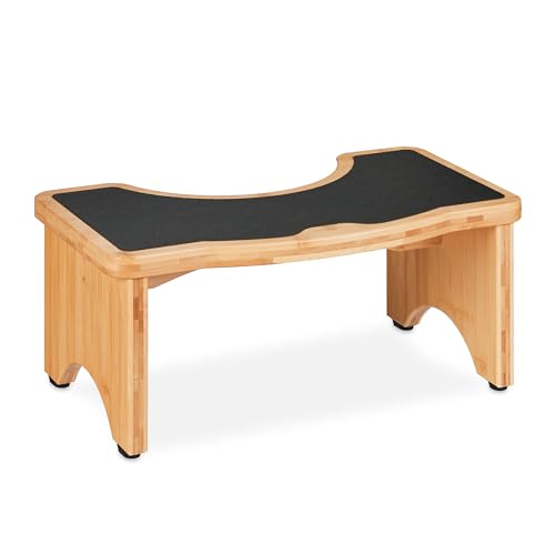 Relaxdays Toilettenhocker, Stuhlgang Unterstützung, Klohocker Erwachsene, Bambus, HBT 18,5 x 44,5 x 26 cm, Natur/schwarz Relaxdays Toilettenhocker, Stuhlgang Unterstützung, Klohocker Erwachsene, Bambus, HBT 18,5 x 44,5 x 26 cm, Natur/schwarz von Relaxdays