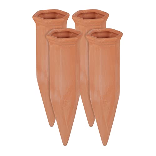 Relaxdays Tonkegel Bewässerung, 4er Set, Bewässerungshilfe für Pflanzen, 1,5 L Flaschen, 17 x 5,5 x 5 cm , terrakotta Relaxdays Tonkegel Bewässerung, 4er Set, Bewässerungshilfe für Pflanzen, 1,5 L Flaschen, 17 x 5,5 x 5 cm , terrakotta von Relaxdays