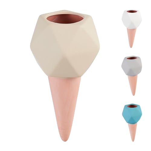 Relaxdays Tonkegel Bewässerung, Gießkegel 4er Set, Gießhilfe für Zimmerpflanzen und Balkonkästen, HxD: 18,5 x 9 cm, bunt von Relaxdays