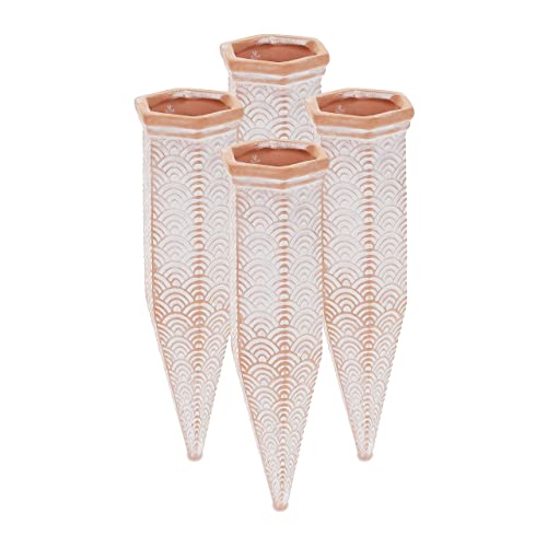 Relaxdays Tonkegel Bewässerung 4er Set, Gießkegel für 1,5 l PET-Flaschen, Zimmerpflanzen & Balkonkästen, terrakotta/weiß Relaxdays Tonkegel Bewässerung 4er Set, Gießkegel für 1,5 l PET-Flaschen, Zimmerpflanzen & Balkonkästen, terrakotta/weiß von Relaxdays