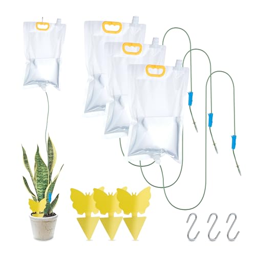 Relaxdays Tropfbewässerungsbeutel mit Gelbstickern, 4er Set, Pflanzen Infusionsbeutel 3,5 l, Bewässerungssystem, bunt von Relaxdays