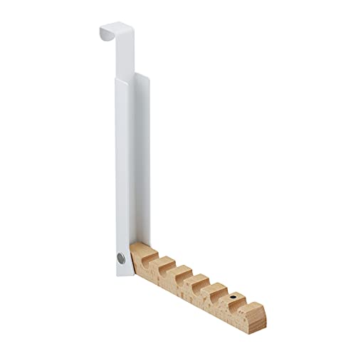 Relaxdays Türgarderobe klappbar, zum Einhängen, Türhaken für 6 Kleiderbügel, Metall & Holz, Haken für 2 cm Türfalz, weiß Relaxdays Türgarderobe klappbar, zum Einhängen, Türhaken für 6 Kleiderbügel, Metall & Holz, Haken für 2 cm Türfalz, weiß von Relaxdays