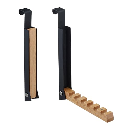 Relaxdays Türgarderobe klappbar 2X, zum Einhängen, Türhaken 6 Kleiderbügel, Metall & Holz, für 2 cm Türfalz, schwarz Relaxdays Türgarderobe klappbar 2X, zum Einhängen, Türhaken 6 Kleiderbügel, Metall & Holz, für 2 cm Türfalz, schwarz von Relaxdays