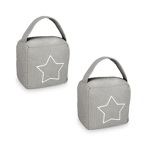 Relaxdays Türstopper, 2er Set, Stern-Motiv, HxBxT: 13 x 13 x 8,5 cm, Zuschlagbremse freistehend, mit Griff, grau/weiß, Polyester, Sand Relaxdays Türstopper, 2er Set, Stern-Motiv, HxBxT: 13 x 13 x 8,5 cm, Zuschlagbremse freistehend, mit Griff, grau/weiß, Polyester, Sand von Relaxdays