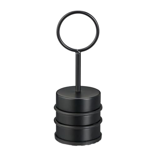 Relaxdays Türstopper, mit Griff, Edelstahl & Gummi, Türpuffer für Boden, innen, H x D: 20 x 7 cm, Türaufhalter, schwarz Relaxdays Türstopper, mit Griff, Edelstahl & Gummi, Türpuffer für Boden, innen, H x D: 20 x 7 cm, Türaufhalter, schwarz von Relaxdays