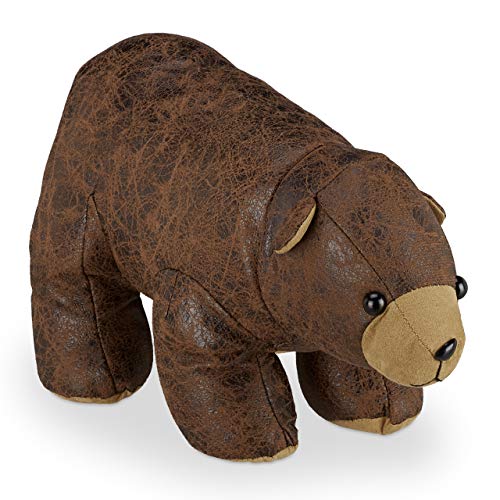 Relaxdays Türstopper Bär, Stoff, Kunstleder, für Boden, innen, schwer, Deko Türsack Tier, HxBxT 17 x 16 x 32 cm, braun Relaxdays Türstopper Bär, Stoff, Kunstleder, für Boden, innen, schwer, Deko Türsack Tier, HxBxT 17 x 16 x 32 cm, braun von Relaxdays