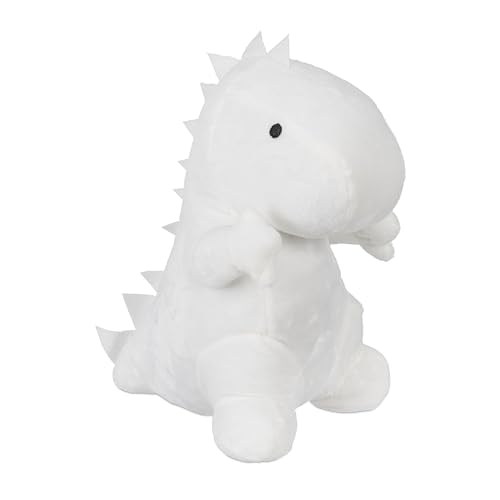 Relaxdays Türstopper Dino, Stoff mit Sandfüllung, Türpuffer für Boden, Deko Türsack Kinder, HxBxT: 23 x 14 x 21 cm, weiß von Relaxdays