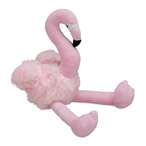 Relaxdays Türstopper Flamingo, Stoff, 23 cm hoch, schwer, für den Boden, innen, dekorativer Tier Türpuffer, weich, rosa von Relaxdays