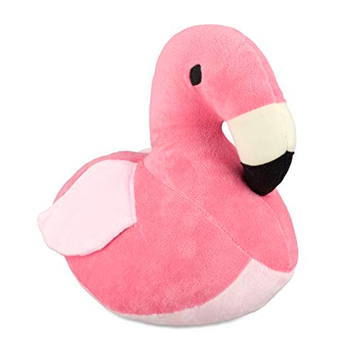 Relaxdays Türstopper Flamingo, dekorativer Türpuffer, für Boden, stehend, gefüllt, innen, Deko, Stoff Türsandsack, pink, 22,5 x 14 x 21 cm von Relaxdays