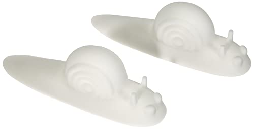 Relaxdays Türstopper Schnecke, 2 Stück im Set, Türkeil Gummi, weich, witzig, schützt Boden, Tür & Wand bei Luftzug, weiß, 4,5 x 14 x 4 cm von Relaxdays