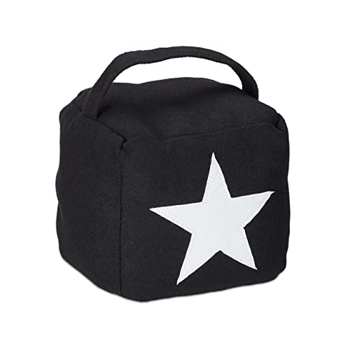 Relaxdays Türstopper Stern, Türpuffer Stoff, Türsack Boden, hoch, mit Griff, dekorativ, HxBxT: 20 x 15 x 15 cm, schwarz Relaxdays Türstopper Stern, Türpuffer Stoff, Türsack Boden, hoch, mit Griff, dekorativ, HxBxT: 20 x 15 x 15 cm, schwarz von Relaxdays