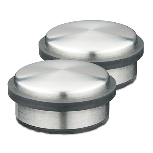 Relaxdays Türstopper im 2er Set, aus Edelstahl & Gummi, Türpuffer für den Boden, innen, HxD: 5 x 10 cm, Silber/schwarz Relaxdays Türstopper im 2er Set, aus Edelstahl & Gummi, Türpuffer für den Boden, innen, HxD: 5 x 10 cm, Silber/schwarz von Relaxdays