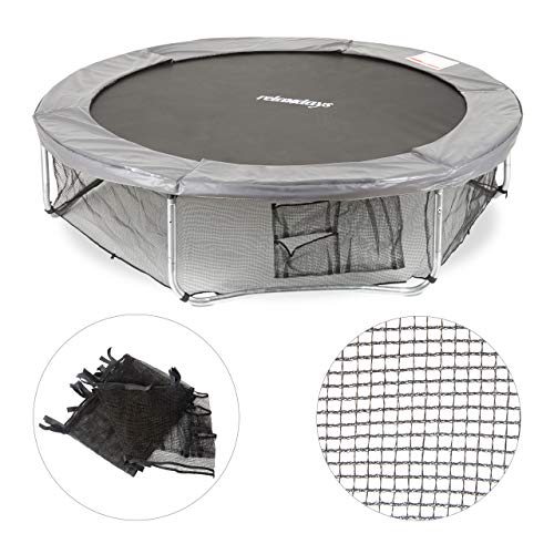 Relaxdays Unisex Jugend, schwarz Rahmennetz für Gartentrampolin, mit 3 Aufbewahrungstaschen, Bodensicherungsnetz für Trampolin Ø 244cm, 244 cm von Relaxdays