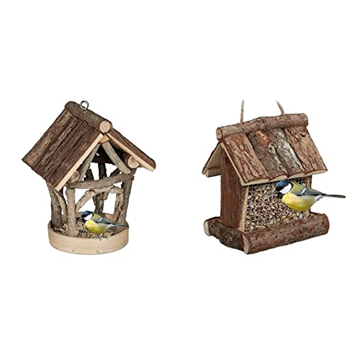 Relaxdays Vogelfutterhaus Holz, zum Aufhängen, Garten, 22,5 x 17 x 13,5 cm, Natur & Vogelfutterhaus Holz, zum Aufhängen, HBT: 17 x 15 x 12 cm, mit Silo, Vogelfutterspender für Kleinvögel, Natur Relaxdays Vogelfutterhaus Holz, zum Aufhängen, Garten, 22,5 x 17 x 13,5 cm, Natur & Vogelfutterhaus Holz, zum Aufhängen, HBT: 17 x 15 x 12 cm, mit Silo, Vogelfutterspender für Kleinvögel, Natur von Relaxdays