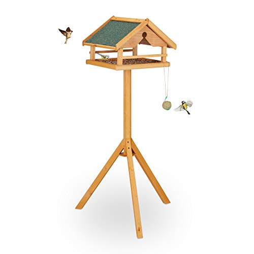 Relaxdays Vogelfutterhaus mit Ständer, groß, wetterfestes Dach, Garten, Holz Vogelhaus HBT 120 x 62 x 55 cm, Natur/grün Relaxdays Vogelfutterhaus mit Ständer, groß, wetterfestes Dach, Garten, Holz Vogelhaus HBT 120 x 62 x 55 cm, Natur/grün von Relaxdays